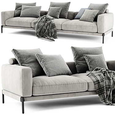 Modern Flexform 3-Seater Sofa 3D model image 1 