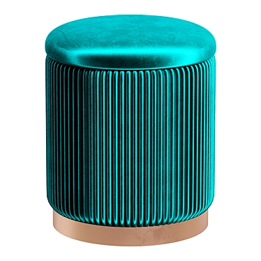 Beatrice Glossy Velor Storage Pouf 3D model image 1 