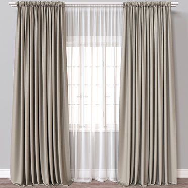 Versatile Render-Ready Curtain Model 3D model image 1 