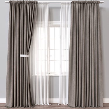 Versatile 3D Curtain Model 3D model image 1 