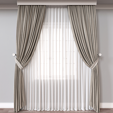 Versatile 3D Curtain Model 3D model image 1 