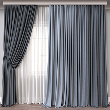 Versatile 3D Curtain Model Set 3D model image 1 