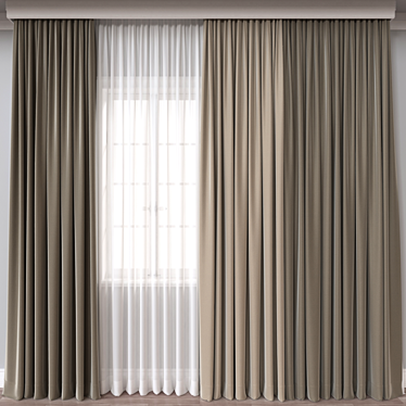 Dual Render Curtain Model: 81202 Polys, 84321 Verts 3D model image 1 