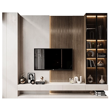 Modern TV Shelf Wall Decor 3D model image 1 