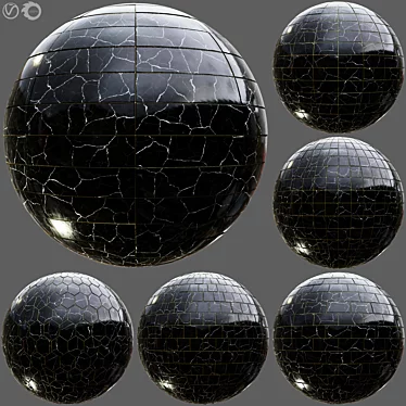 Marble PBR Wall Tile Set 3D model image 1 
