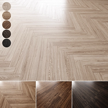 Premium Oak Parquet Flooring Pack 3D model image 1 