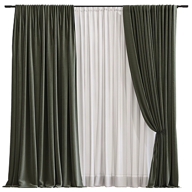  Folded Curtain Model 3D model image 1 