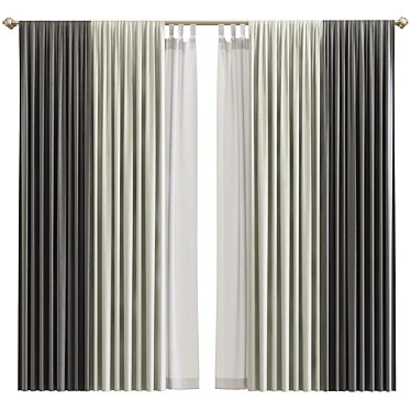 Modern Curtains Design #330 3D model image 1 