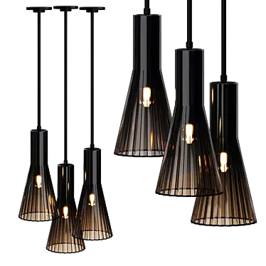 Sleek Black Secto Pendant Light 3D model image 1 