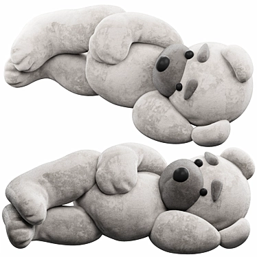 Cuddly Bear Side-Lying Plush 3D model image 1 