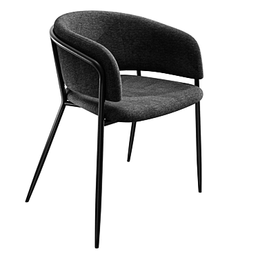 Ergonomic Dark Grey Steel Chair 3D model image 1 