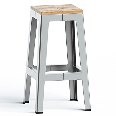 Sleek Timber Tuck Bar Stool 3D model image 1 
