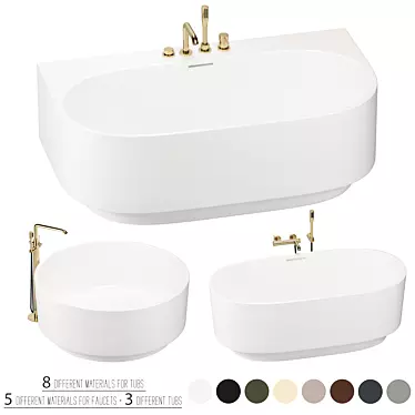 Luxury INBANI ARC Bathtubs Set 3D model image 1 