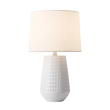 Sleek White Ceramic USB Table Lamp 3D model image 1 