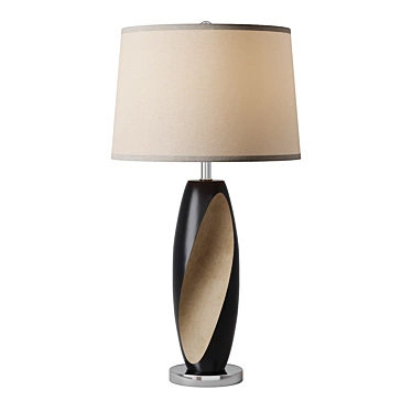 Retro Ceramic, Wood Accented Table Lamp 3D model image 1 