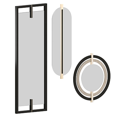 Elegant Contemporary Mirror Set 3D model image 1 
