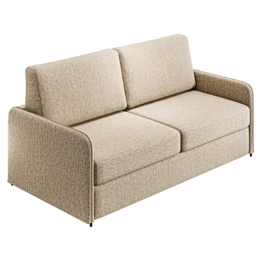 Sleek Transformable Beige Sofa 3D model image 1 