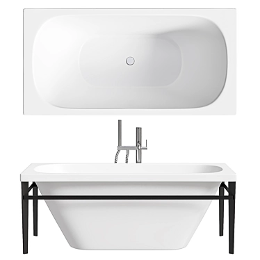 Elegant Duravit XVIU Acrylic Bathtub 3D model image 1 