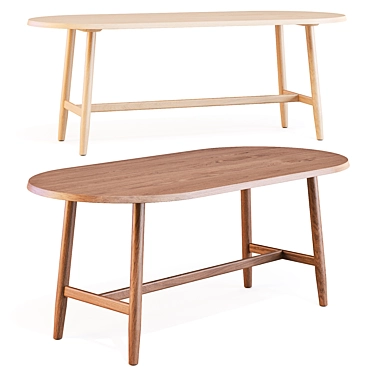 Kimua Oak Dining Table Collection 3D model image 1 