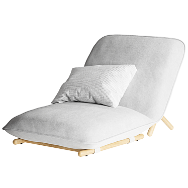 Elegant Hiro Lounge Chair with Natural Elements 3D model image 1 