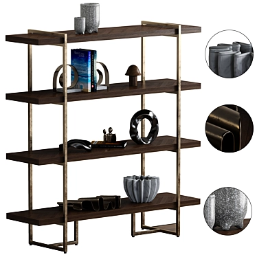 Modern Metal Shelf Sculpture 3D model image 1 