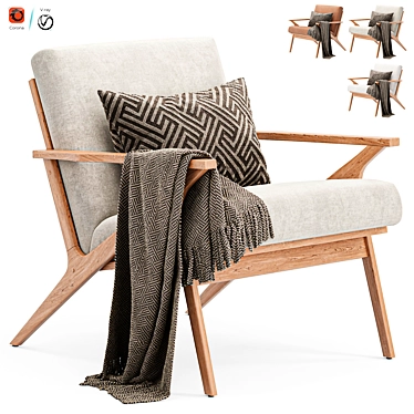 Crate & Barrel Cavett Armchair 3D model image 1 