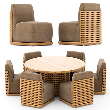 Modern Round Metal Outdoor Chair 3D model image 1 