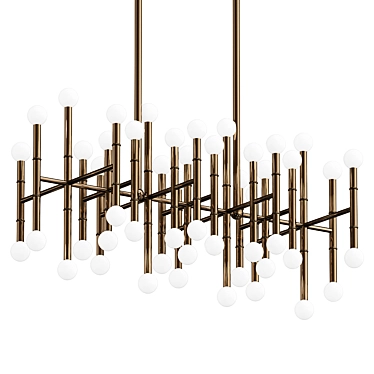 Elegant Linear Chandelier Fixture 3D model image 1 