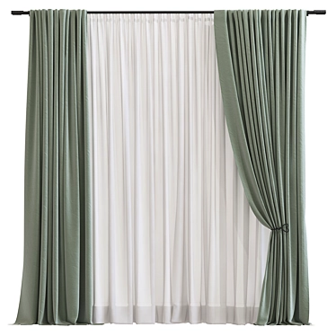 Textured Curtain Remodel Mesh 3D model image 1 