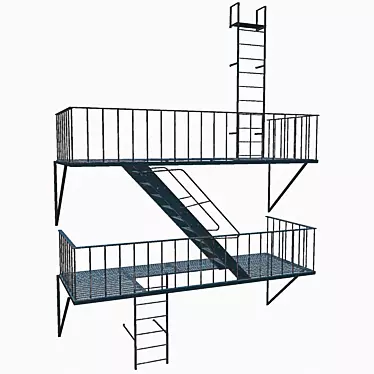 Urban Fire Escape Model 3D model image 1 