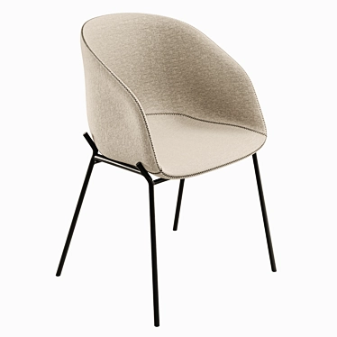 Yvette Light Grey Chair 3D model image 1 