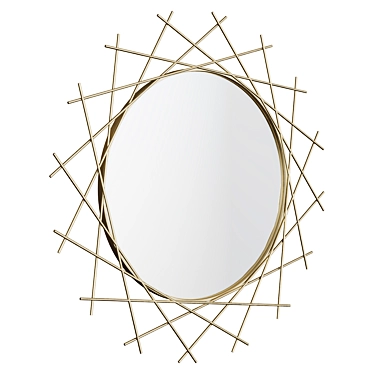 Elegant Rosalie Round Mirror 3D model image 1 