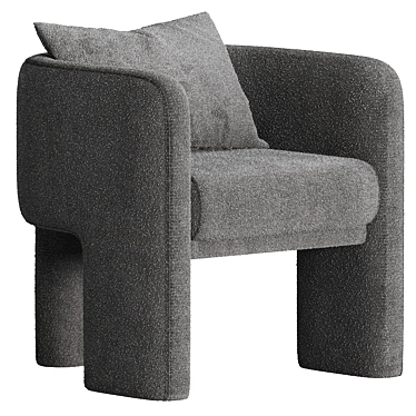 Efren Fabric Armchair Iron Grey 3D model image 1 