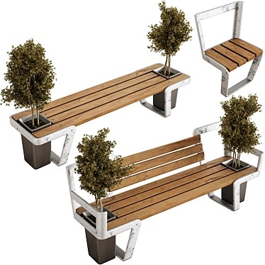 Modern Urban Furniture Set 14 3D model image 1 