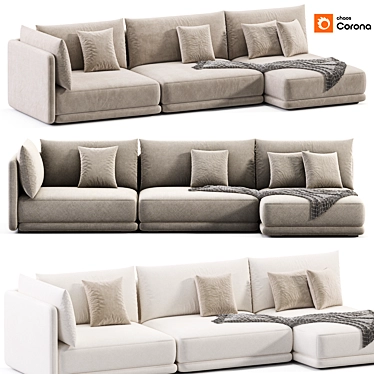 Blanche Katarina Sofa: Modern Chic 3D model image 1 