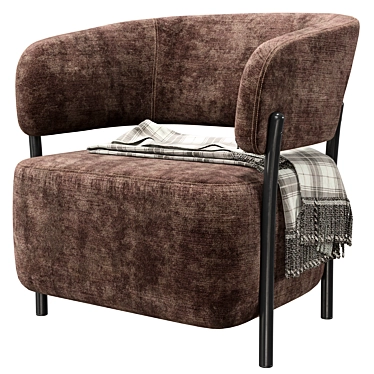 Customizable Metal Lounge Chair 3D model image 1 