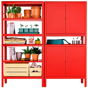 Outdoor Storage Solution with Cabinets 3D model image 1 