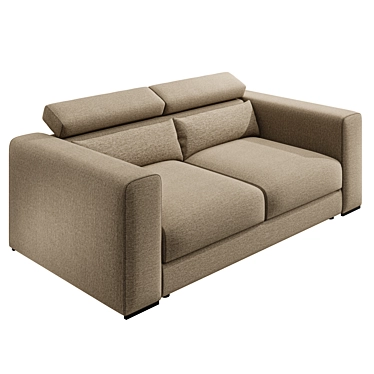 Atlanta Modern 3-Seater Beige Sofa 3D model image 1 