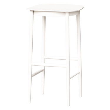 Contemporary White Oak Barstool 3D model image 1 