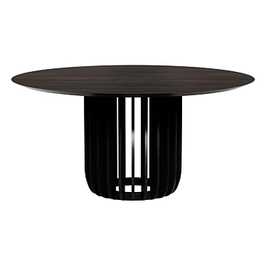 Modern Black Ash Dining Table 3D model image 1 