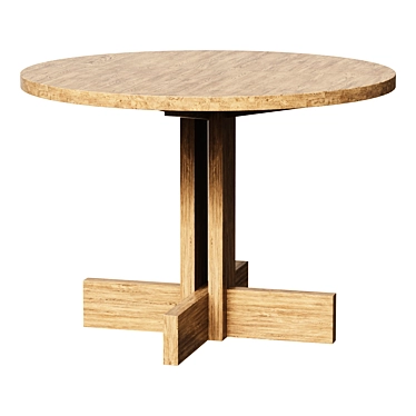 001 Oiled Pine Dining Table 3D model image 1 