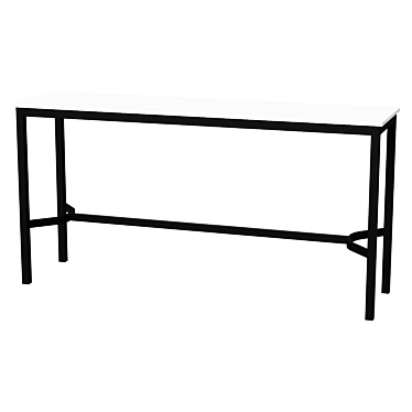 Modern Bar Table in Black/Off White 3D model image 1 