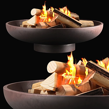 Modern Cement Fire Pit - 3Ds Max Model 3D model image 1 