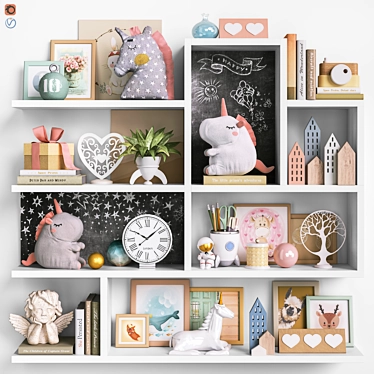 Kids Room Decor Set: Toys, Furniture 3D model image 1 