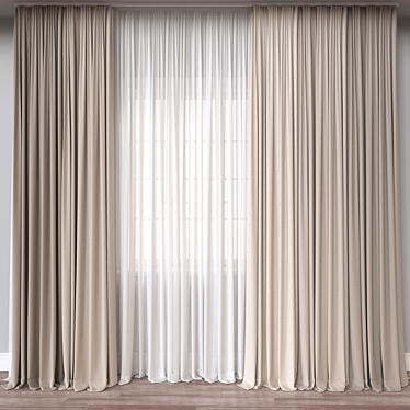 Versatile 3D Curtain Model 3D model image 1 