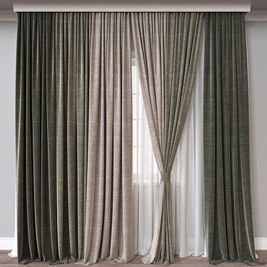  Modern 3D Curtain Model 3D model image 1 