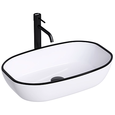 Celia White Countertop Basin 50cm 3D model image 1 