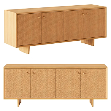 Sleek and Chic Media Console 3D model image 1 