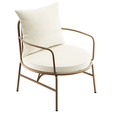 Steel Malva Accent Chair 3D model image 1 