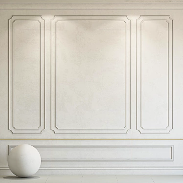 Decorative Venetian Plaster with Molding 3D model image 1 